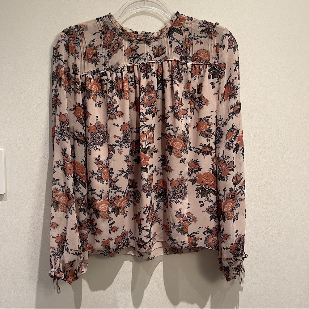 Wilfred By Artizia Lourdes Floral Long Sleeve Top Size Small - Picture 1 of 11